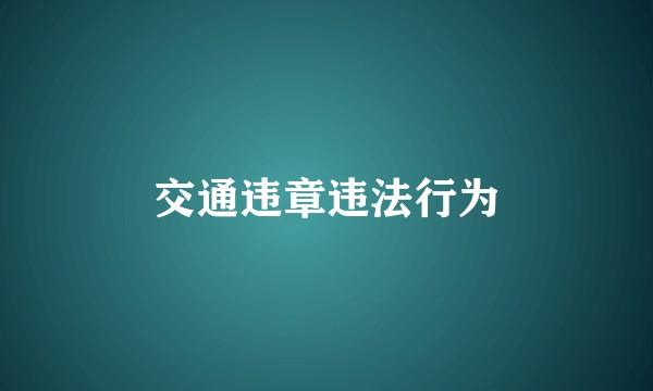 交通违章违法行为