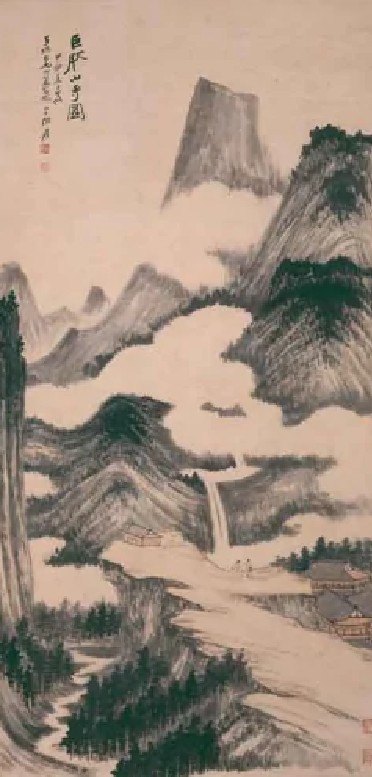 仿巨然山寺图