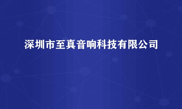 深圳市至真音响科技有限公司