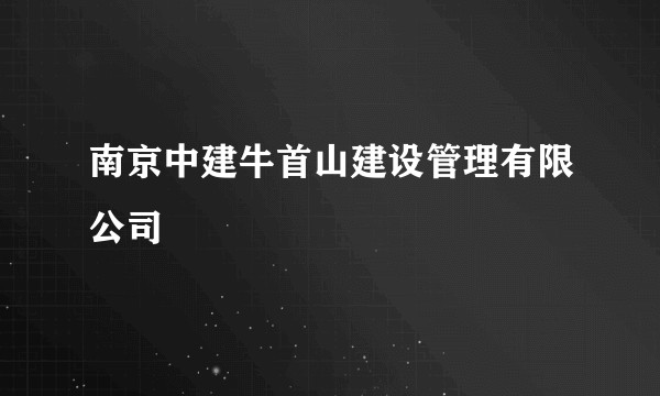 南京中建牛首山建设管理有限公司