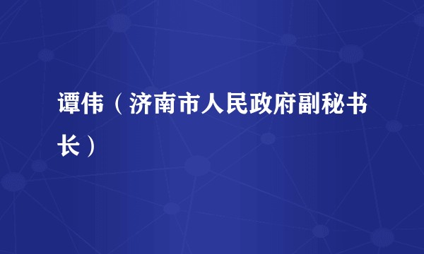 谭伟（济南市人民政府副秘书长）