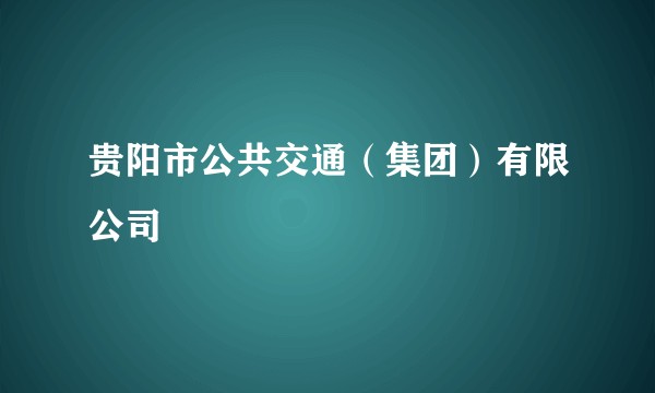 贵阳市公共交通（集团）有限公司