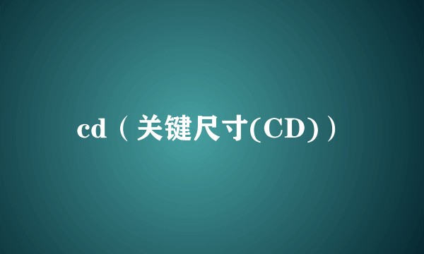 cd（关键尺寸(CD)）