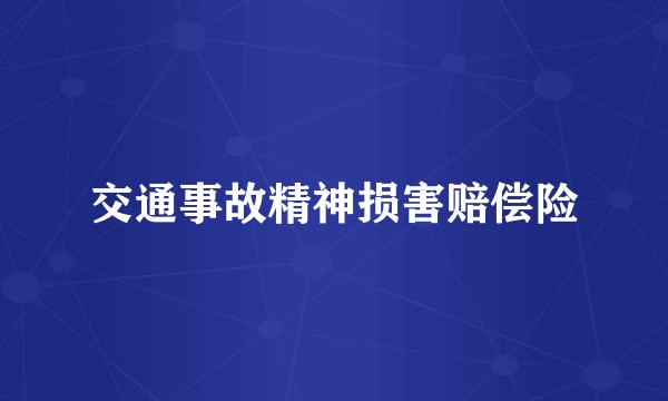 交通事故精神损害赔偿险