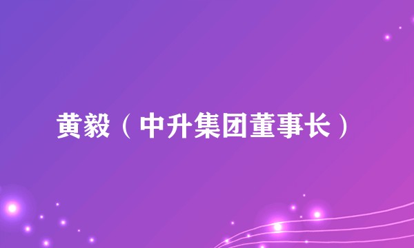 黄毅（中升集团董事长）
