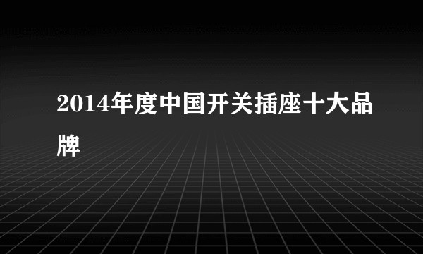 2014年度中国开关插座十大品牌