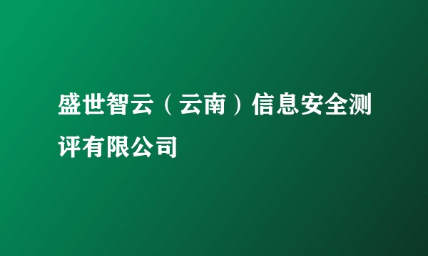 盛世智云(云南)信息安全测评有限公司