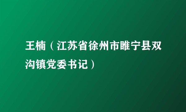 王楠（江苏省徐州市睢宁县双沟镇党委书记）