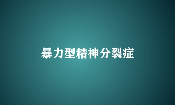 暴力型精神分裂症