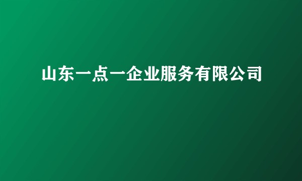山东一点一企业服务有限公司