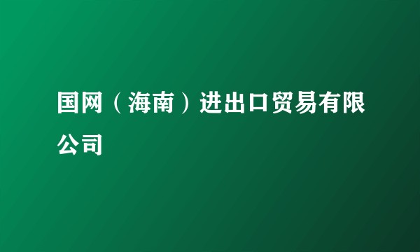 国网（海南）进出口贸易有限公司