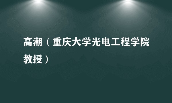 高潮（重庆大学光电工程学院教授）