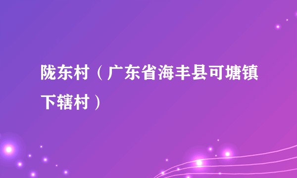 陇东村（广东省海丰县可塘镇下辖村）