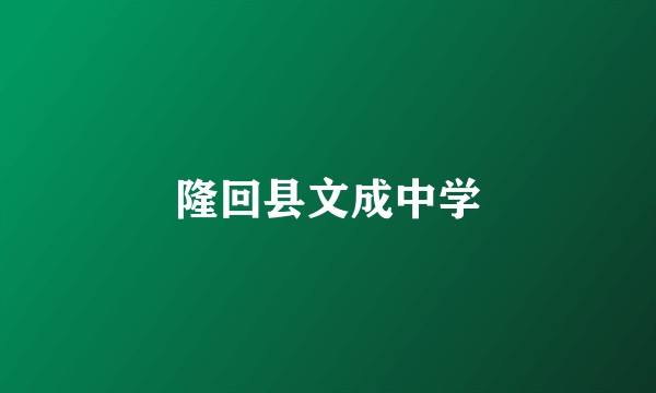 隆回县文成中学