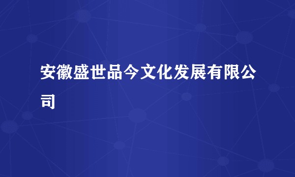 安徽盛世品今文化发展有限公司