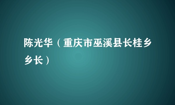 陈光华（重庆市巫溪县长桂乡乡长）