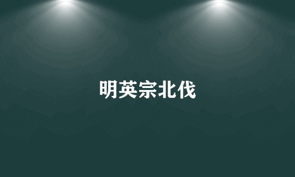 明英宗北伐