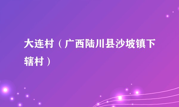 大连村（广西陆川县沙坡镇下辖村）