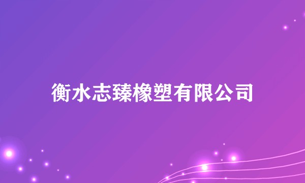 衡水志臻橡塑有限公司