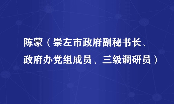 陈蒙（崇左市政府副秘书长、政府办党组成员、三级调研员）