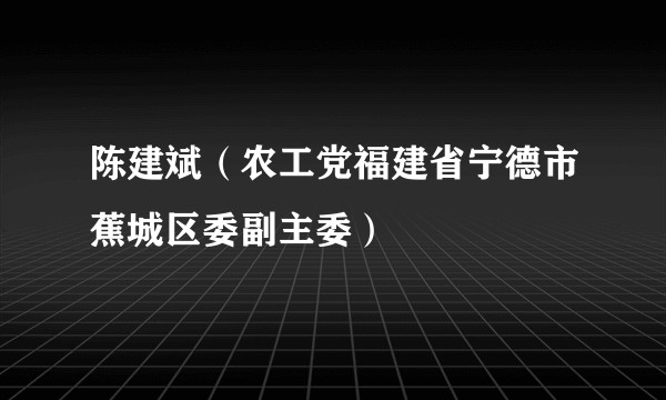 陈建斌（农工党福建省宁德市蕉城区委副主委）