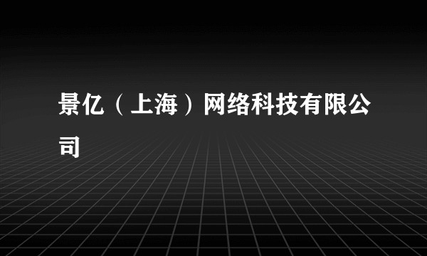景亿（上海）网络科技有限公司