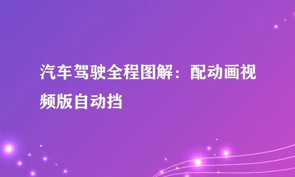 汽车驾驶全程图解：配动画视频版自动挡