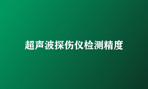 超声波探伤仪检测精度