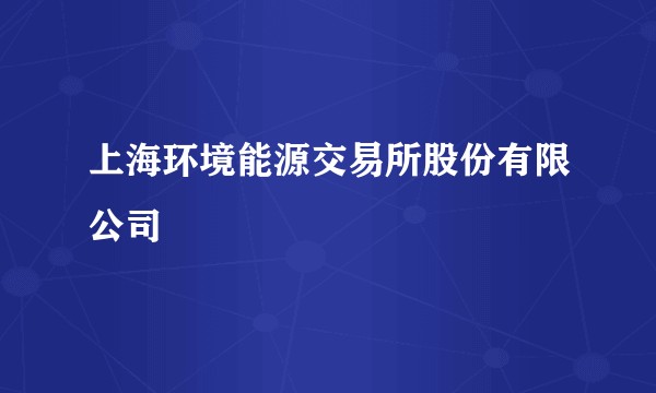 上海环境能源交易所股份有限公司