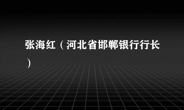 张海红（河北省邯郸银行行长）