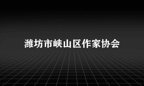 潍坊市峡山区作家协会