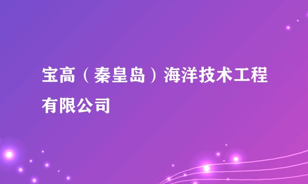 宝高（秦皇岛）海洋技术工程有限公司