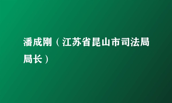 潘成刚（江苏省昆山市司法局局长）