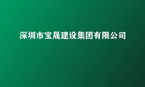 深圳市宝晟建设集团有限公司