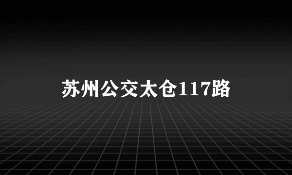 苏州公交太仓117路