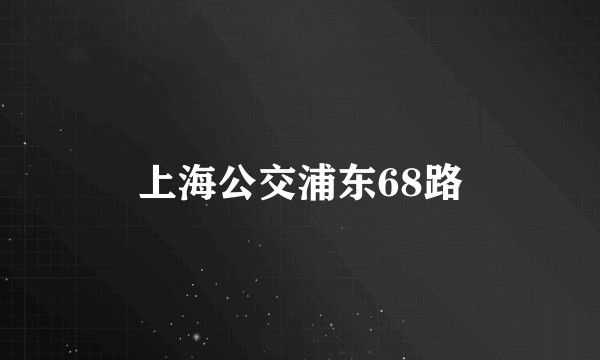 上海公交浦东68路