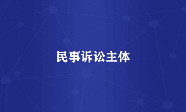 民事诉讼主体