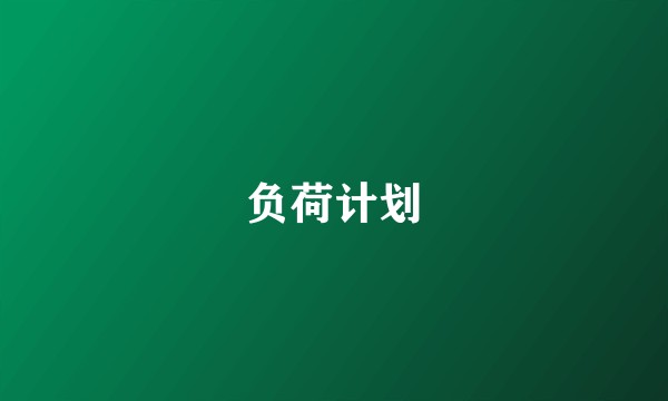 负荷计划