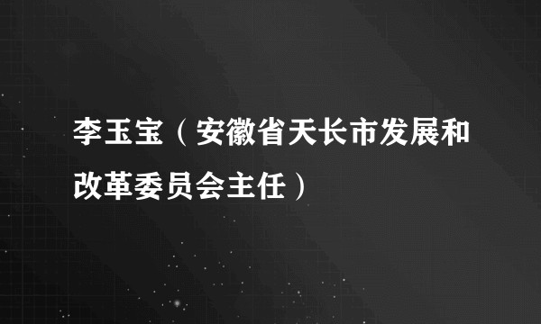 李玉宝（安徽省天长市发展和改革委员会主任）