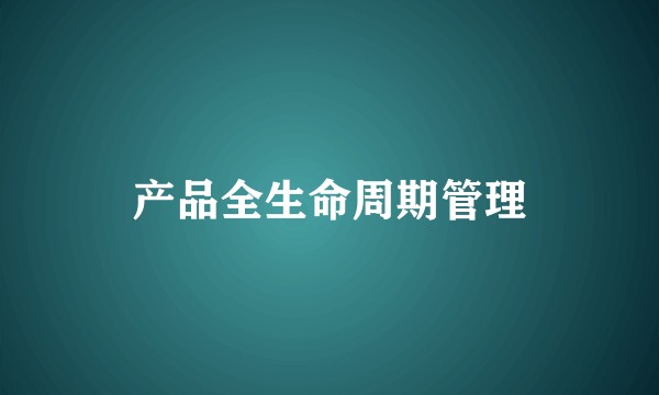 产品全生命周期管理