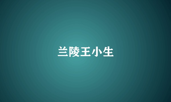 兰陵王小生