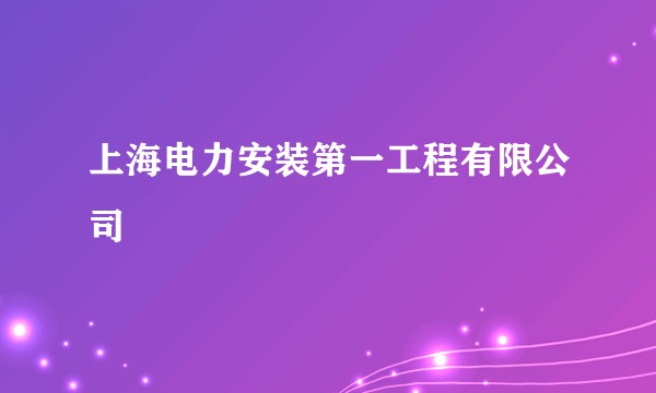 上海电力安装第一工程有限公司