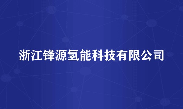 浙江锋源氢能科技有限公司
