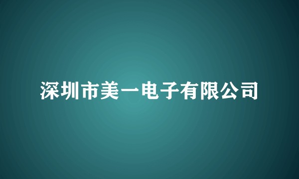 深圳市美一电子有限公司