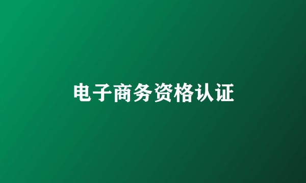 电子商务资格认证
