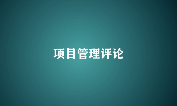 项目管理评论
