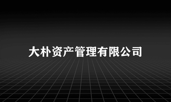 大朴资产管理有限公司