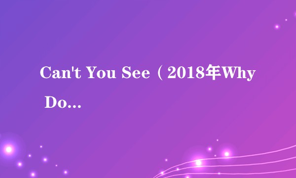 Can't You See(2018年Why Don't We录唱歌曲)