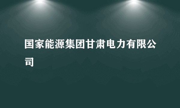 国家能源集团甘肃电力有限公司