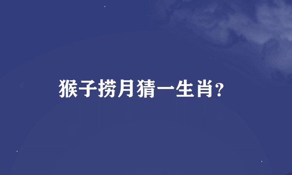 猴子捞月猜一生肖？